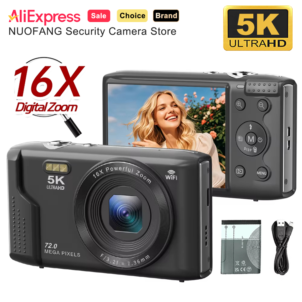 Photography Nature Images - กล้องดิจิตอลสไตล์วินเทจ 72MP 5K หน้าจอ LCD 2.8