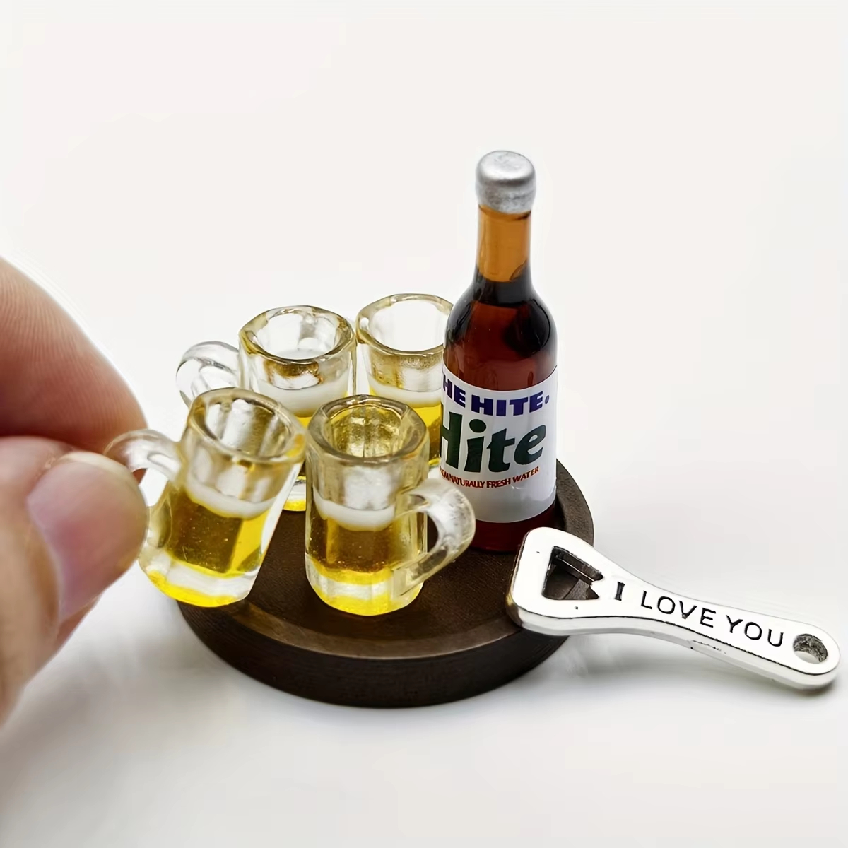 Photography Product - โมเดลแก้วเบียร์ขนาด 1:6/1:12 สำหรับบ้านตุ๊กตา, อุปกรณ์ตกแต่งบ้านตุ๊กตา, โมเดลอุปกรณ์ตกแต่งห้องรับประทานอาหารของบ้านตุ๊กตา, และอุปกรณ์ประกอบฉากถ่ายภาพ