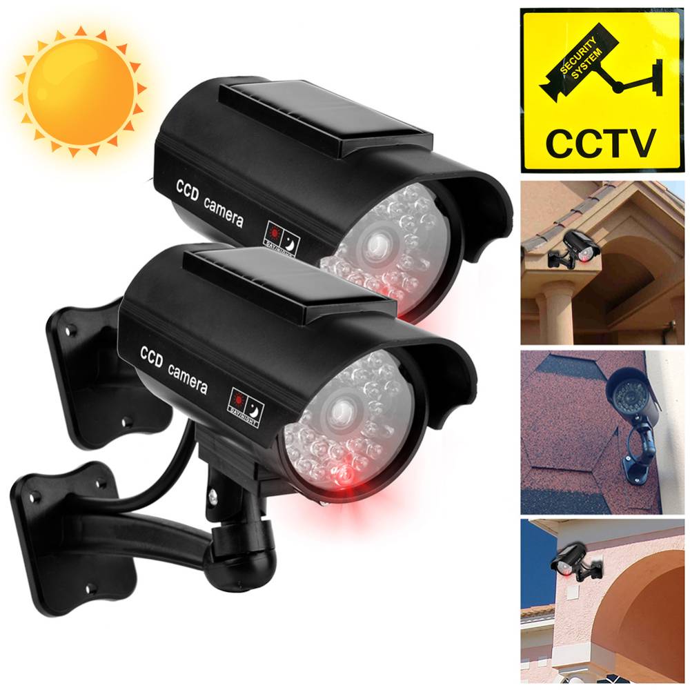 Photography Simulator - กล้องจำลองพลังงานแสงอาทิตย์กลางแจ้งกันน้ำกล้องดัมมี่ที่บ้านปลอดภัย CCTV ตรวจตราการจำลองกล้องปลอมสะท้อนแสง LED