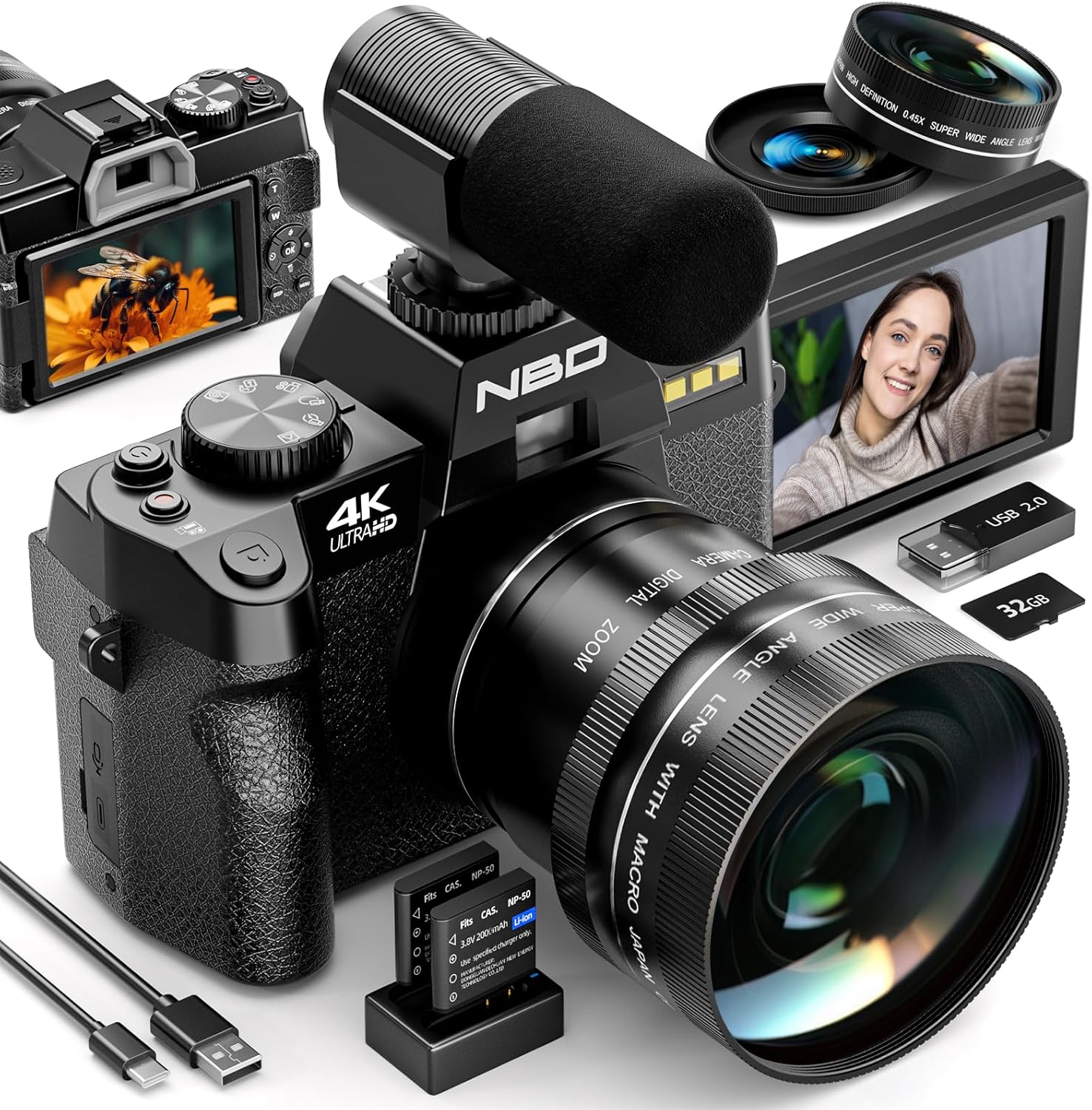 Photography Nature Images - กล้องดิจิตอล NBD 4K สําหรับการถ่ายภาพ, กล้อง 48MP,