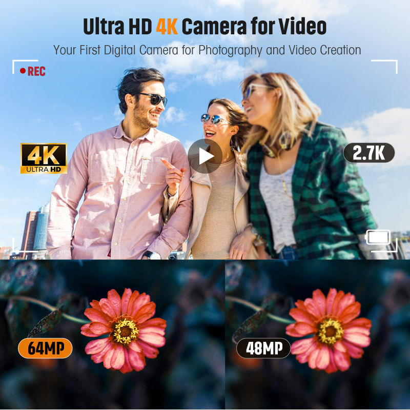 กล้องดิจิตอล 4K 64MP ถ่ายภาพอั - Photography Nature Images บทวิจารณ์และราคา