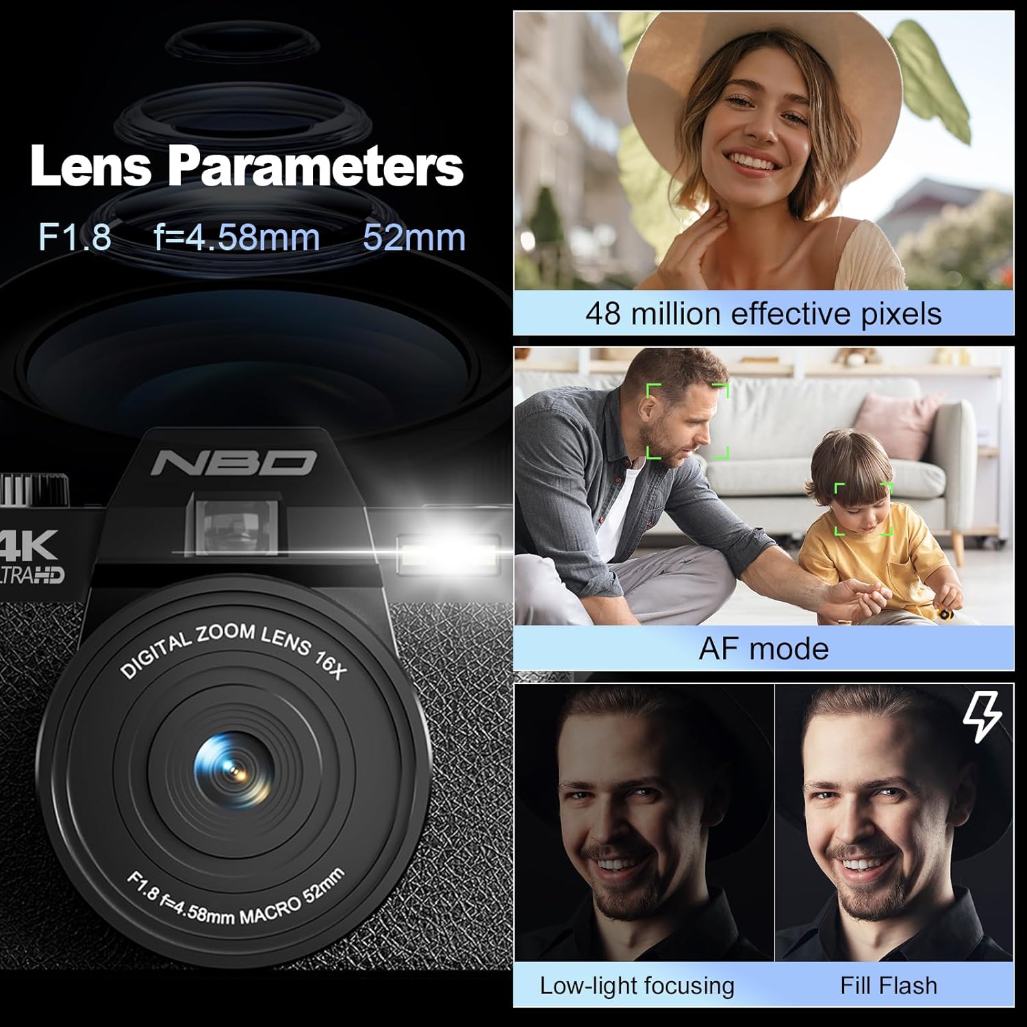 กล้องดิจิตอล NBD 4K สําหรับการ - Photography Nature Images บทวิจารณ์และราคา